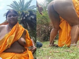Mature Desi randi sex outdoors in standing state